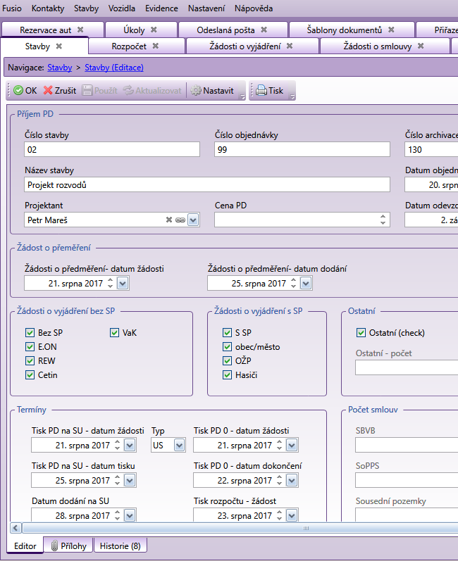 Formular- novy projekt orez